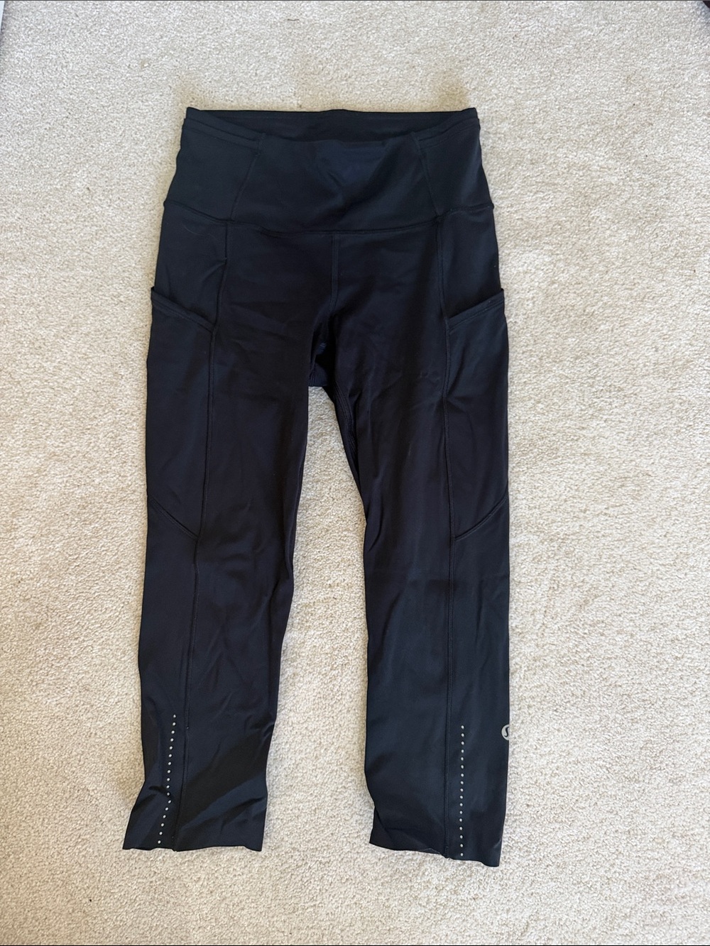 Lululemon Fast and Free Black Leggings with Side Pockets
